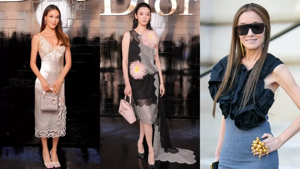 巴黎时装周：奚梦瑶撑起礼服，韩素希美貌出走